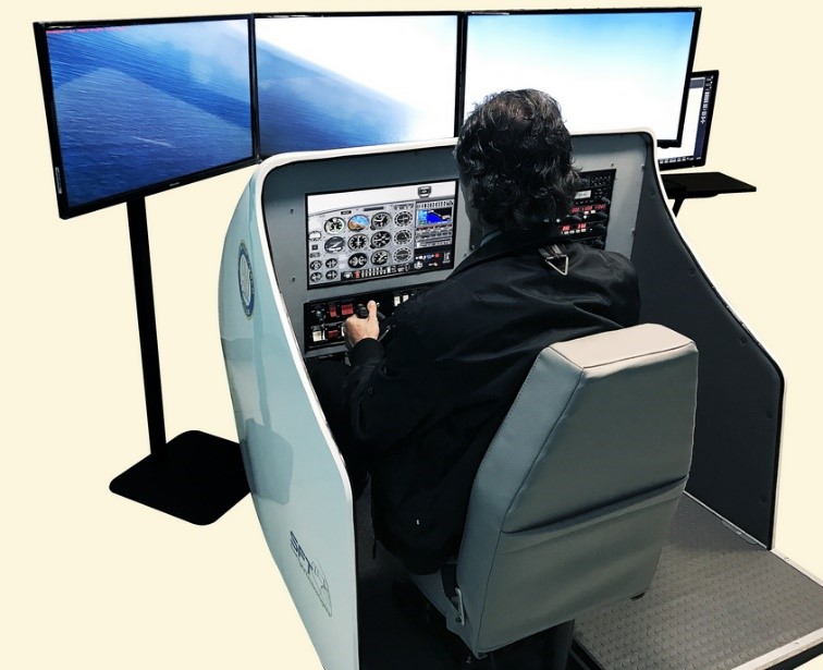 Aircraft training simulator cockpit